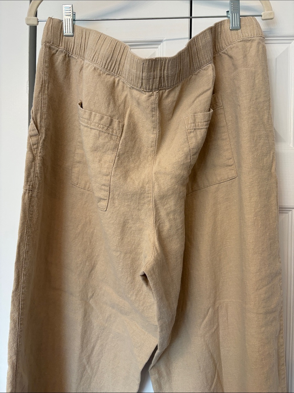 GAP Women's Wide Leg Drawstring Linen Pants in Tan - Picture 5 of 7